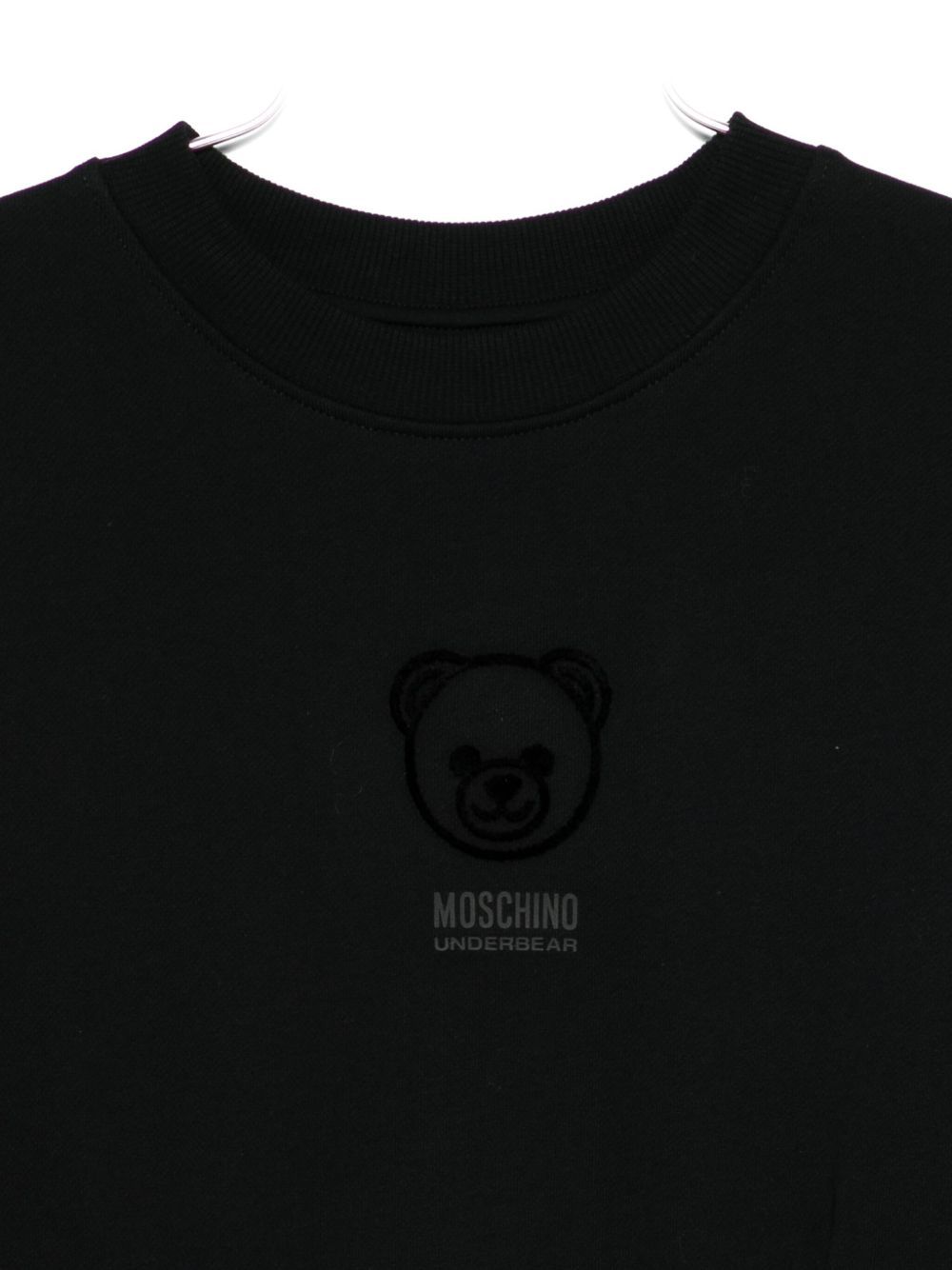 Moschino Relaxed Fit Black Cotton Sweatshirt With Embroidered Logo In Black