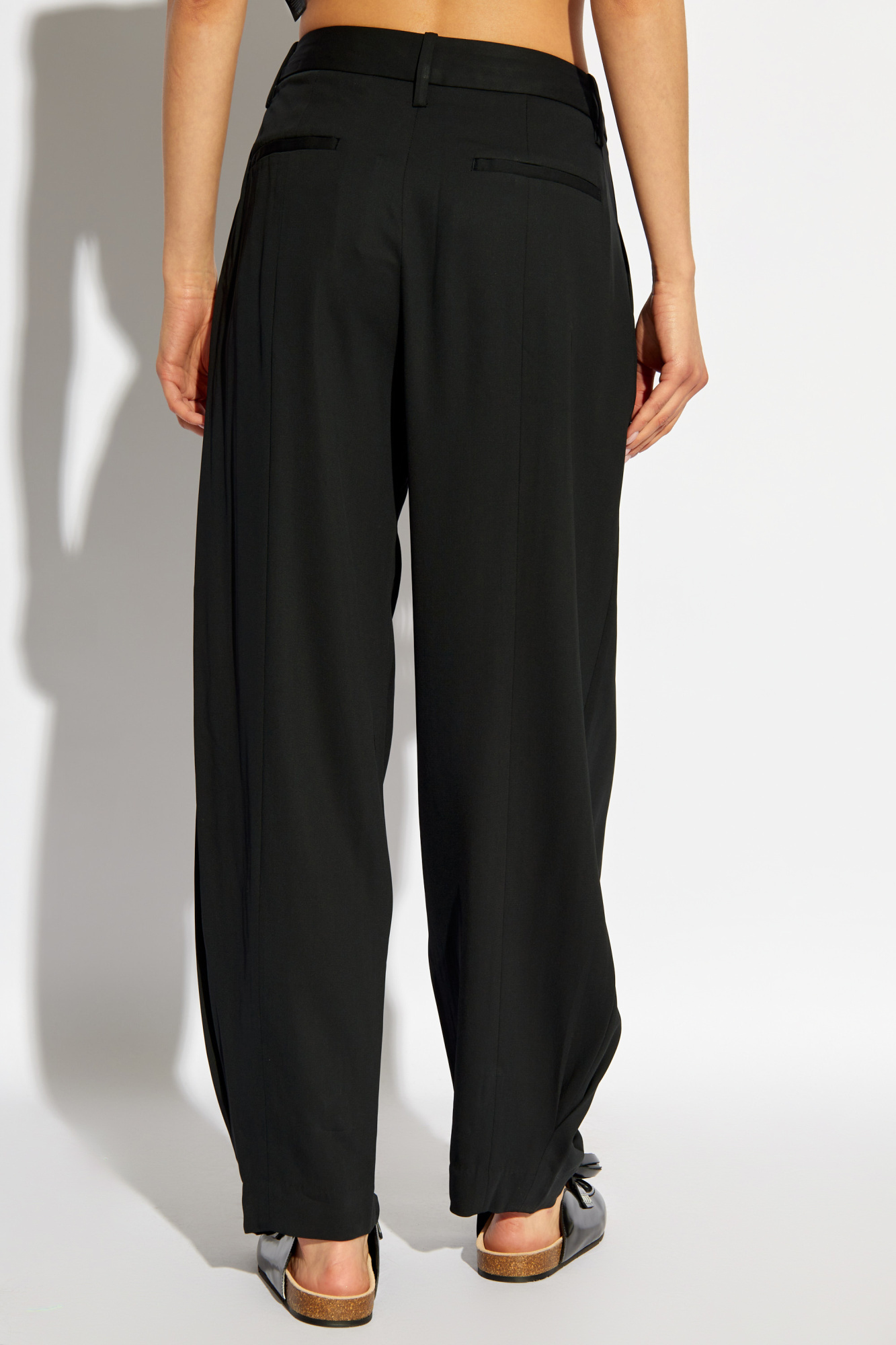 Rag & Bone Pleat-detailing Tapered-leg Trousers In Black