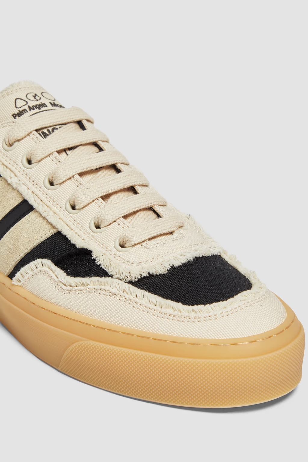 Moncler Sneakers Monaco2 En Toile Et Daim X Palm Angels In Black