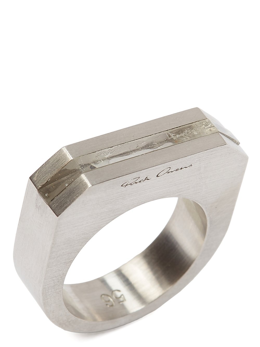 Rick Owens Chunky Signet Ring In Metallic