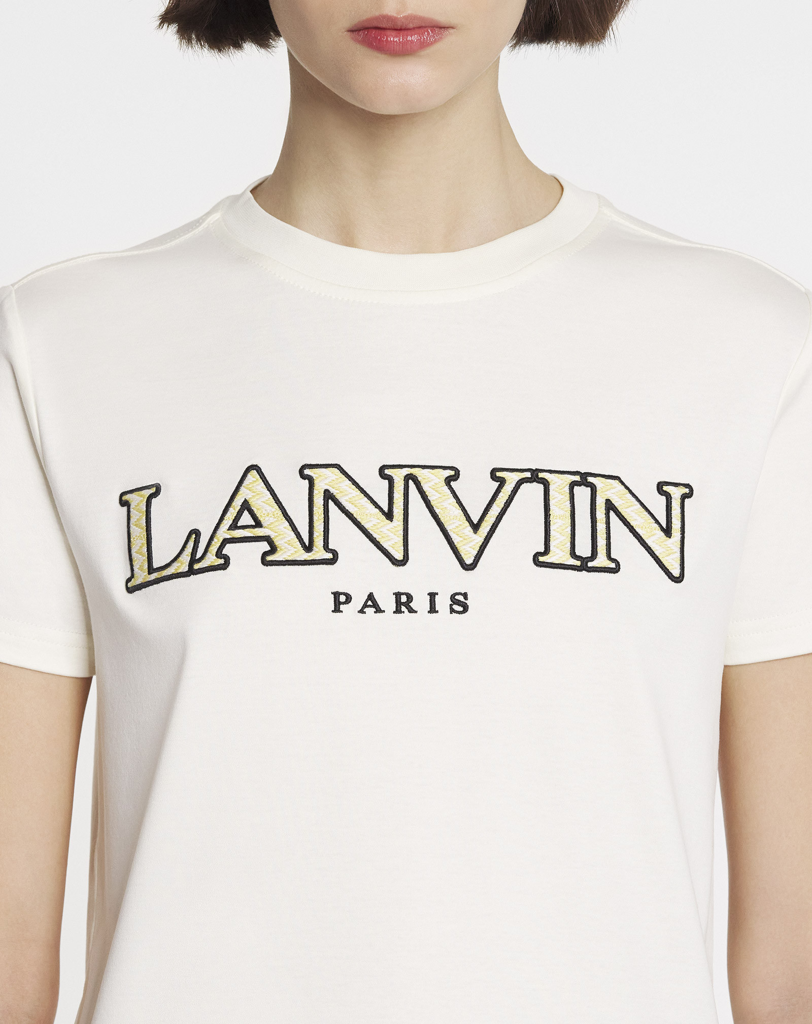 Lanvin Logo Embroidered Crewneck T-shirt In White