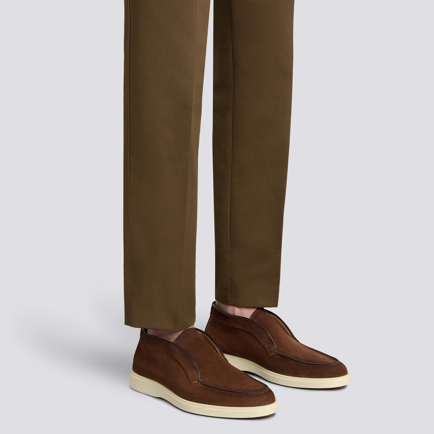 Santoni Round-head Casual Shoes In Brown