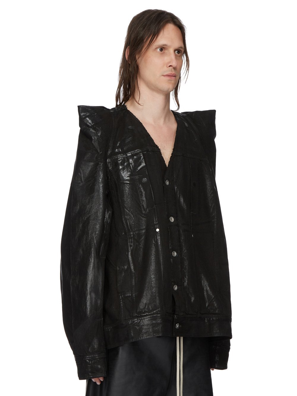 Rick Owens Black Tec Worker Denim Jacket In Black