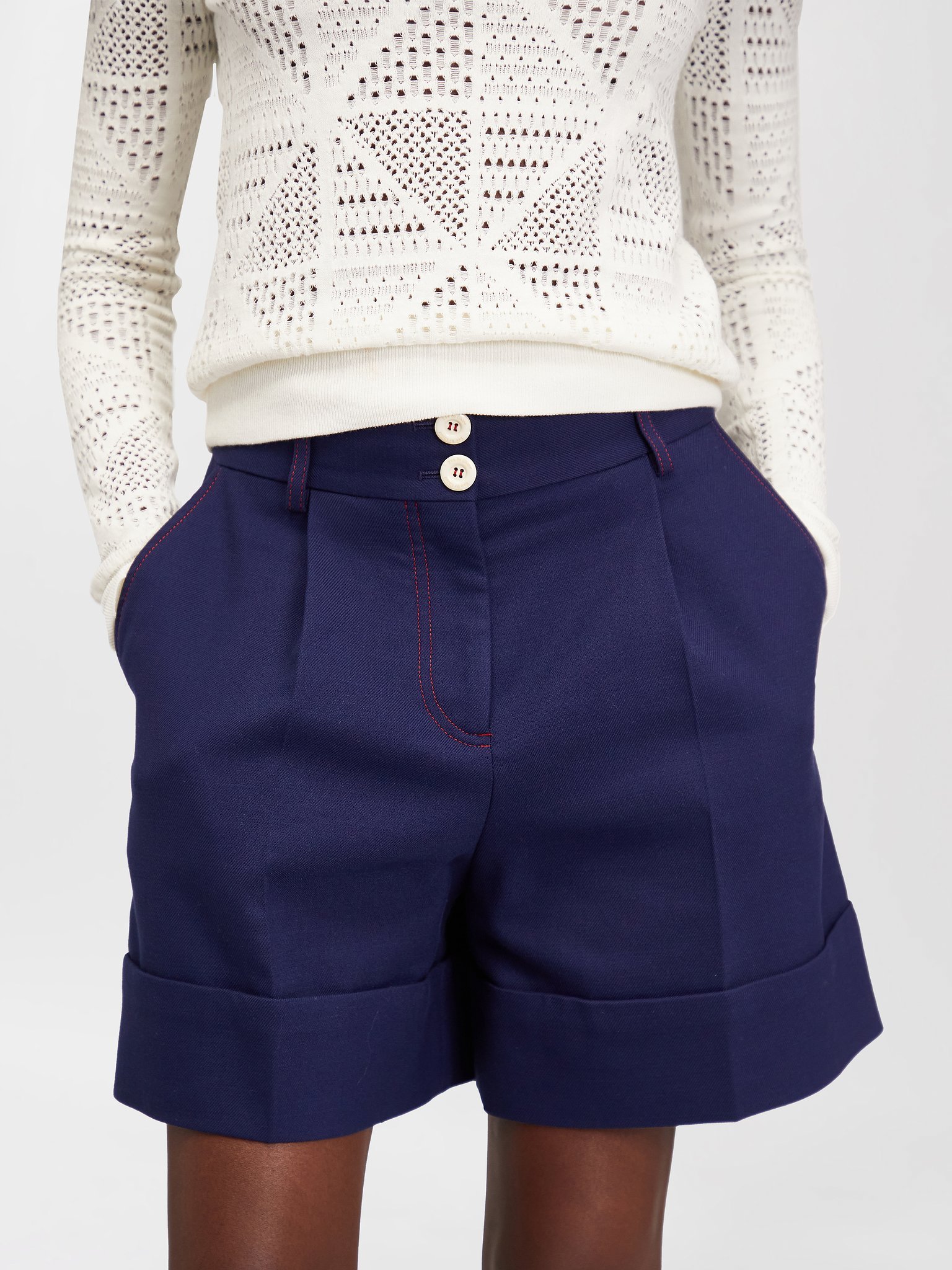 See By Chloé Cut-up Bermuda Shorts In Blue