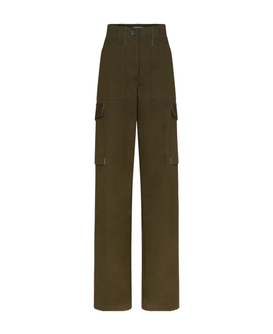 Rabanne Cargo Straight-leg Trousers In Green
