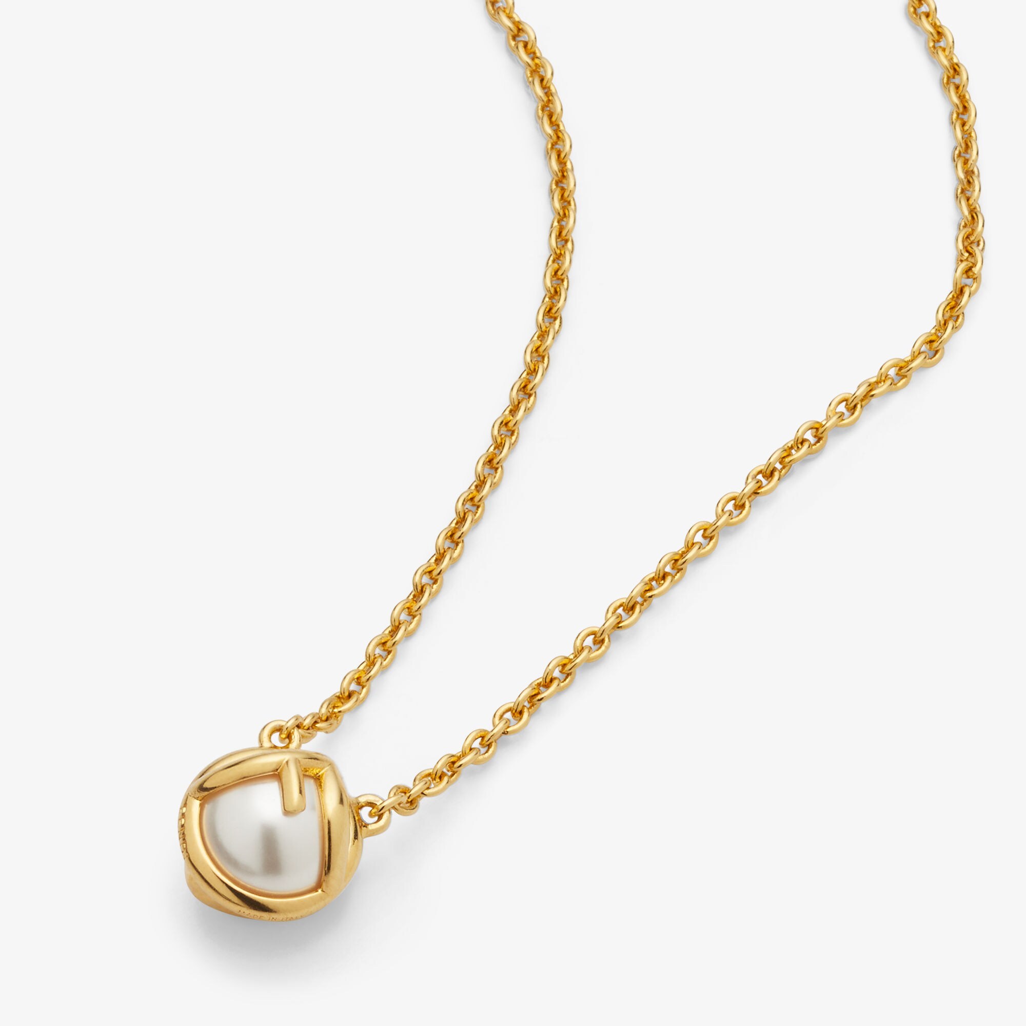 Fendi Thin Chain Necklace In Yellow