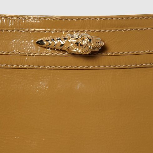 Gucci Low-waisted Shiny Mini Skirt In Brown