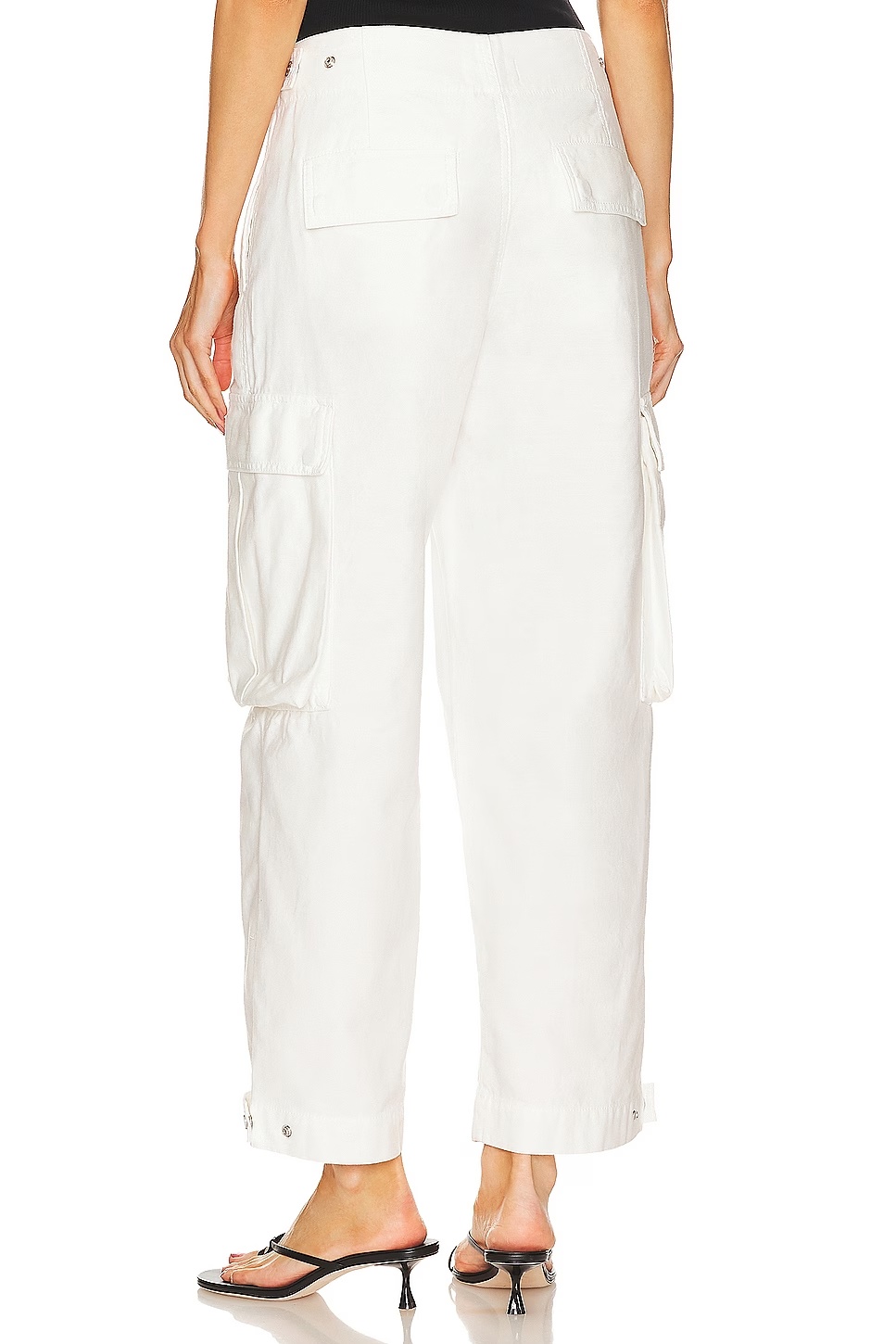 Frame Wide-leg Cargo Trousers In White