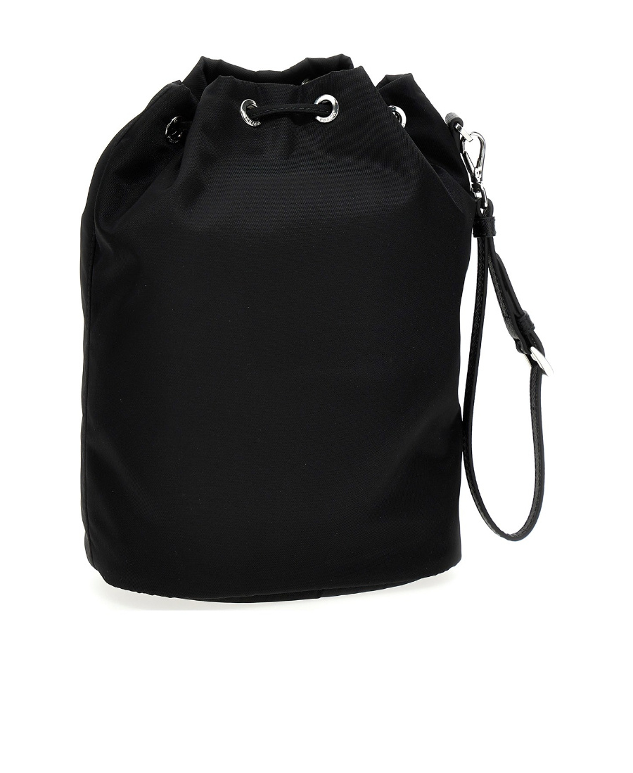 Prada Nylon Clutch With Detachable Strap And Reinforced Base In Black