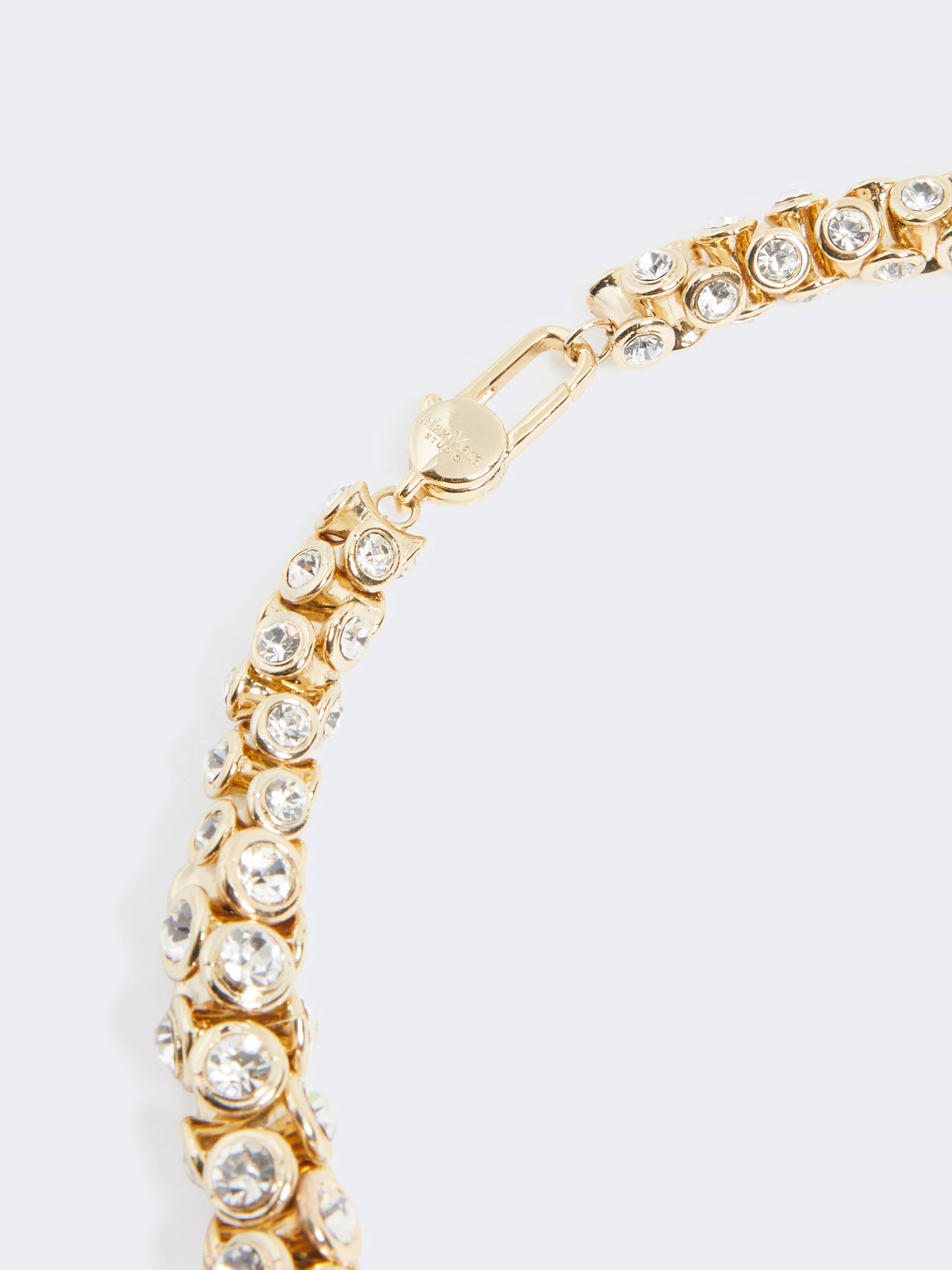 Max Mara Necklace With Crystals In Gold