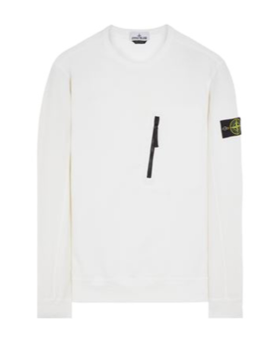 Stone Island Logo-patch Cotton Sweatshirt In White