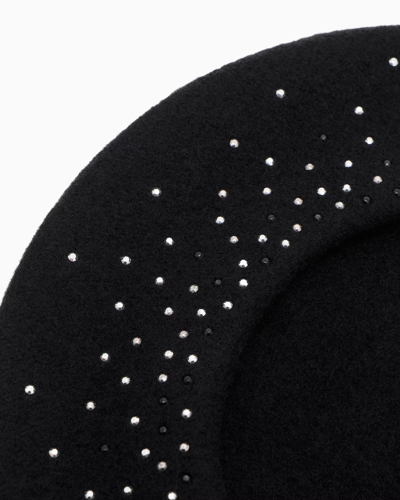 Emporio Armani Wool Beret With A Micro-stud Logo In Black