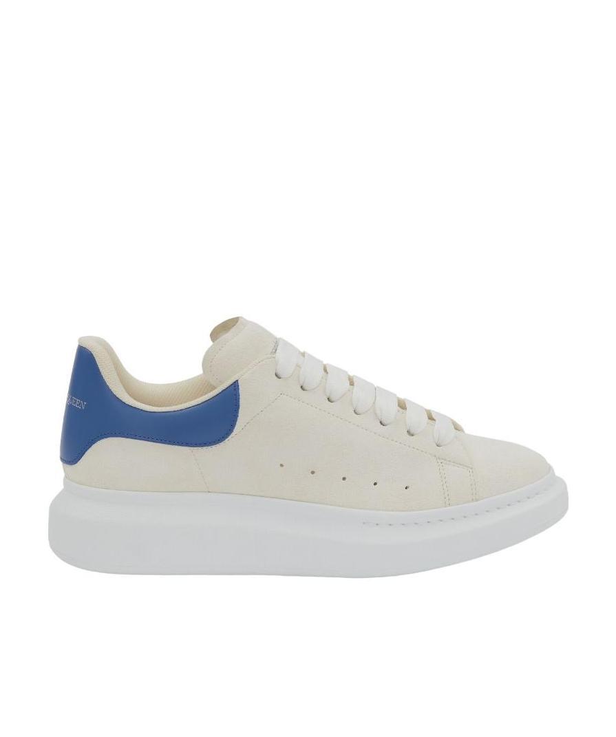 Alexander Mcqueen Oversized Suede Leather-trim Sneakers In White
