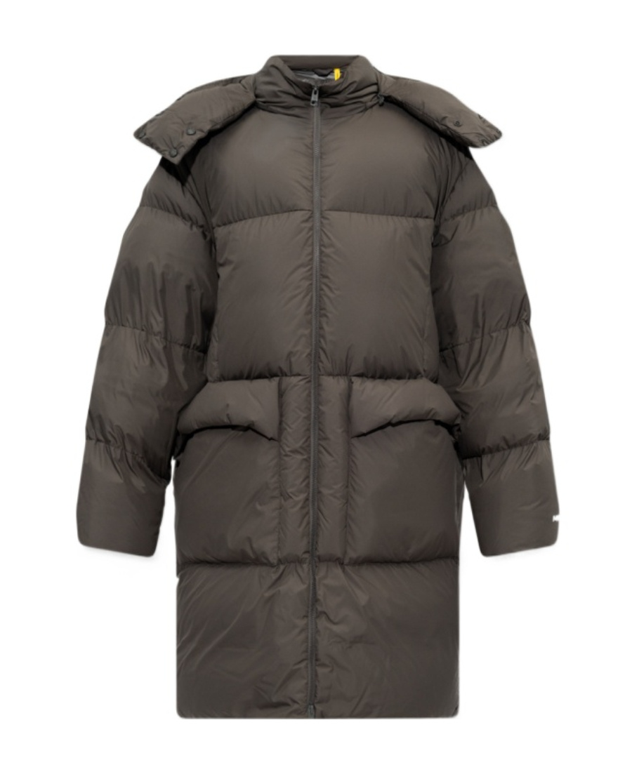 Moncler Hooded Down Jacket In Gray