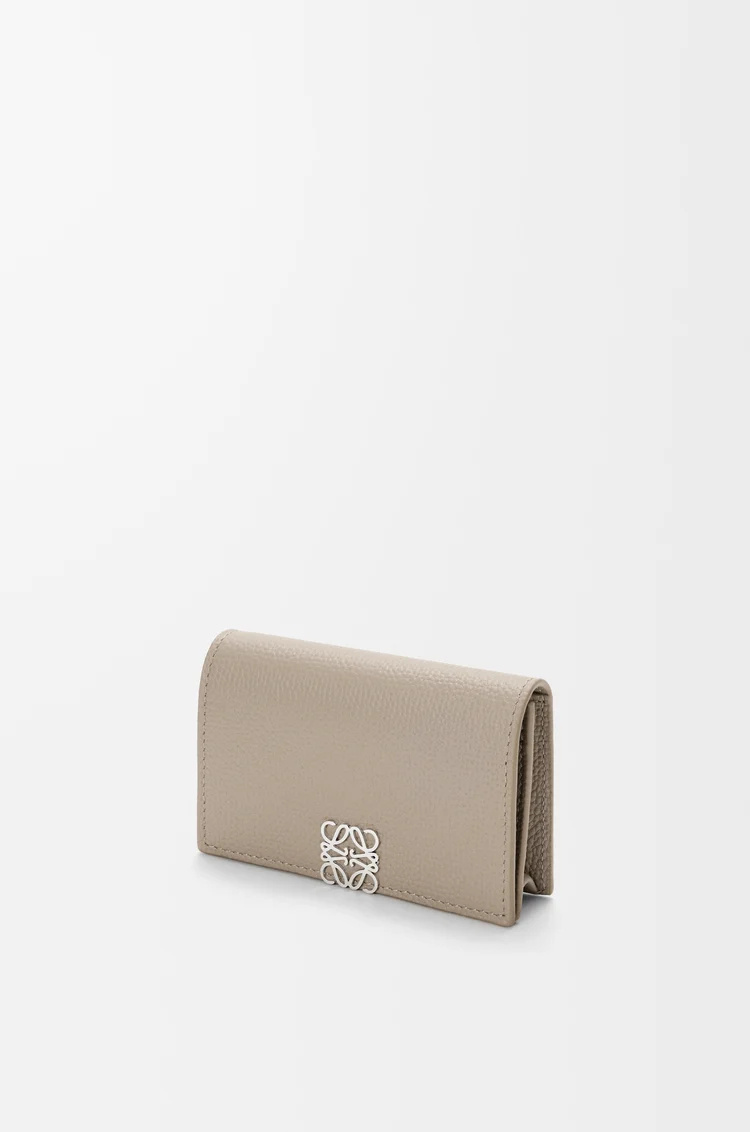 Loewe Anagram Business Cardholder In Pebble Grained Calfskin In Brown