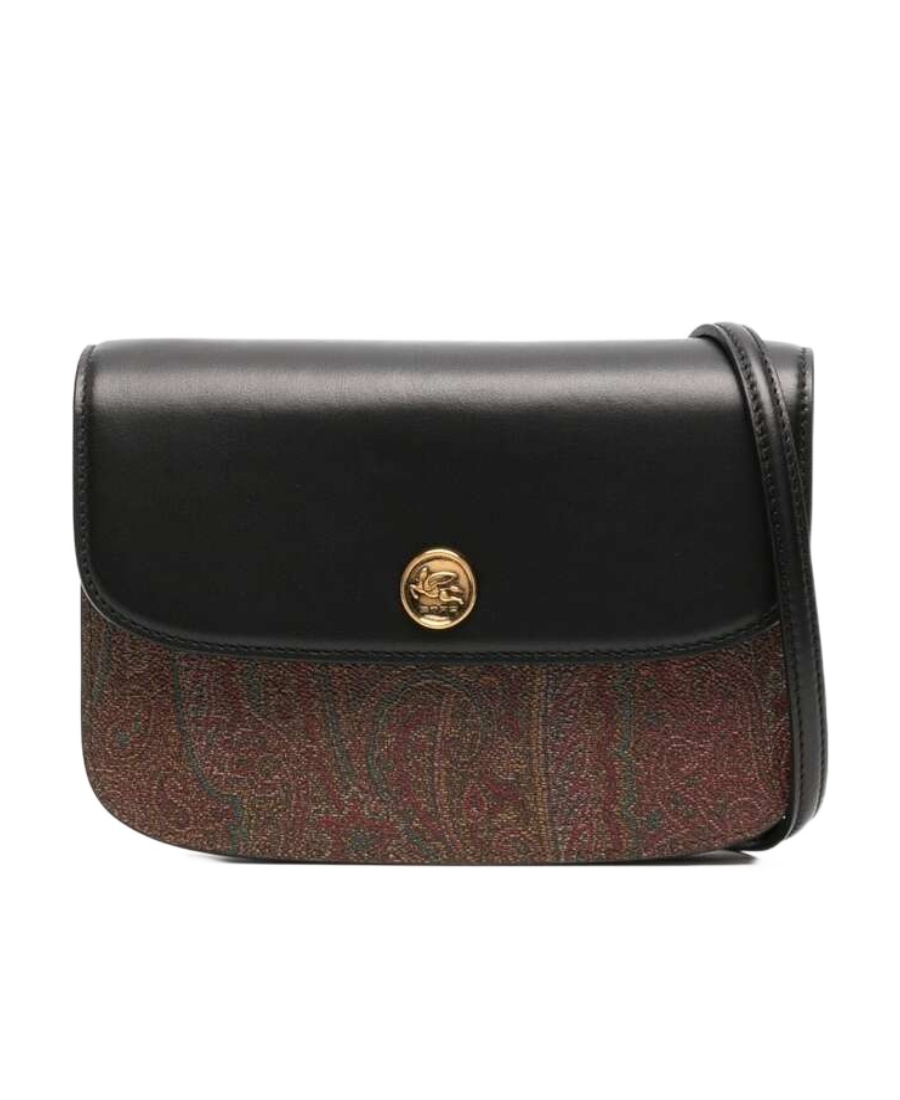 Etro Logo Shoulder Bag In Black