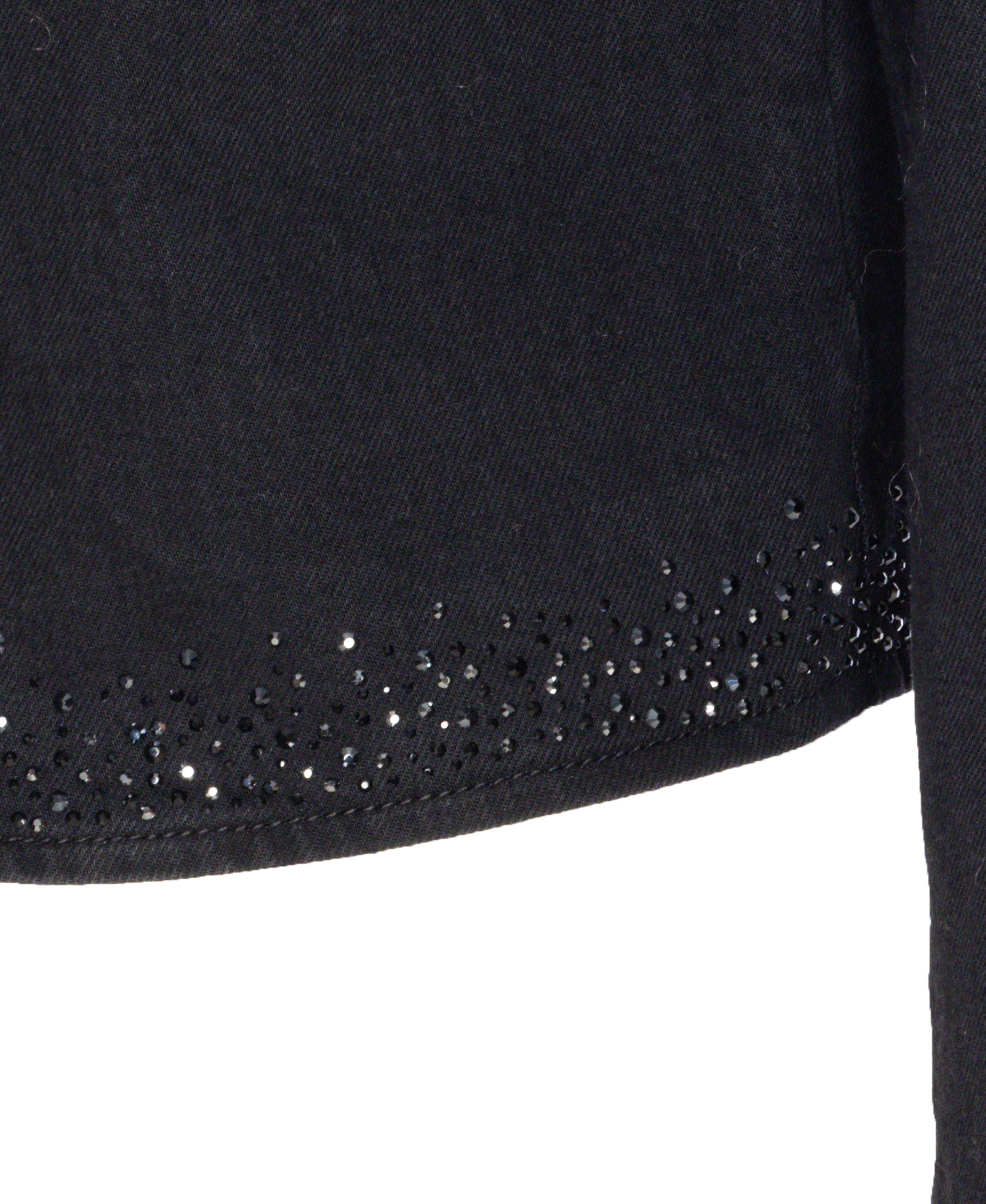 Liu •jo Denim Jacket Studded Buttoned Pockets In Black