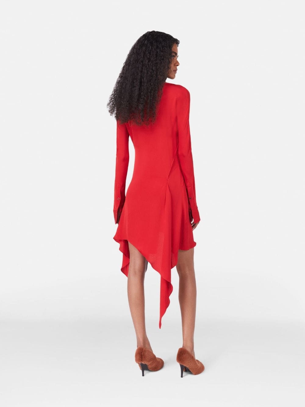 Stella Mccartney Asymmetric-seam Cut-out Dress In Red
