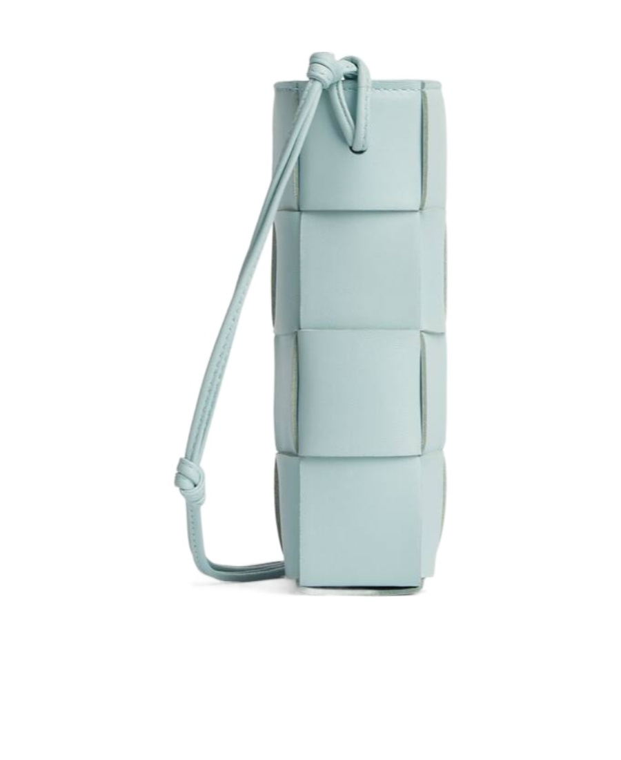 Bottega Veneta Weave A Detailed Mobile Phone Bag In Green