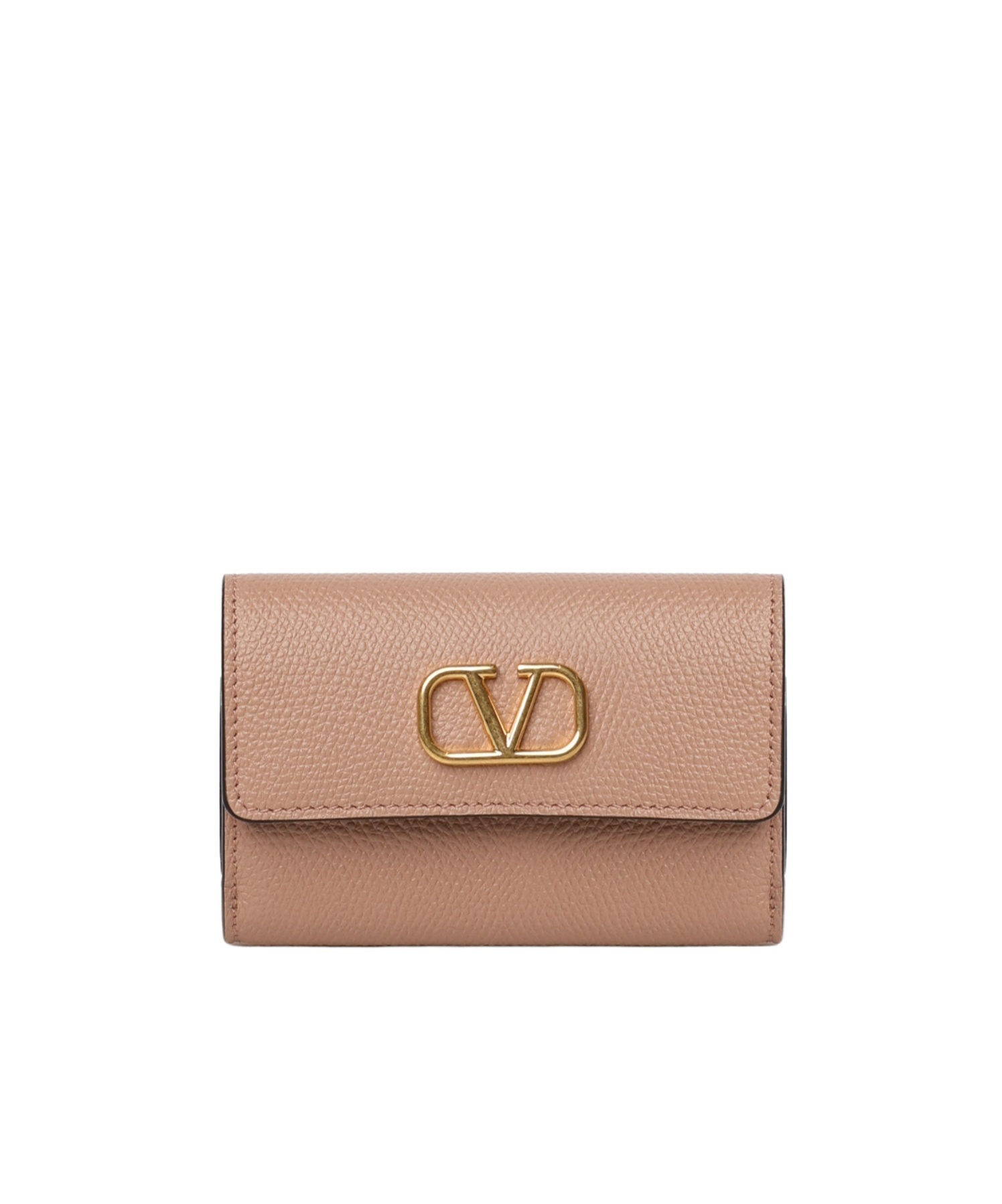 Valentino Vlogo-plaque Wallet In Nude