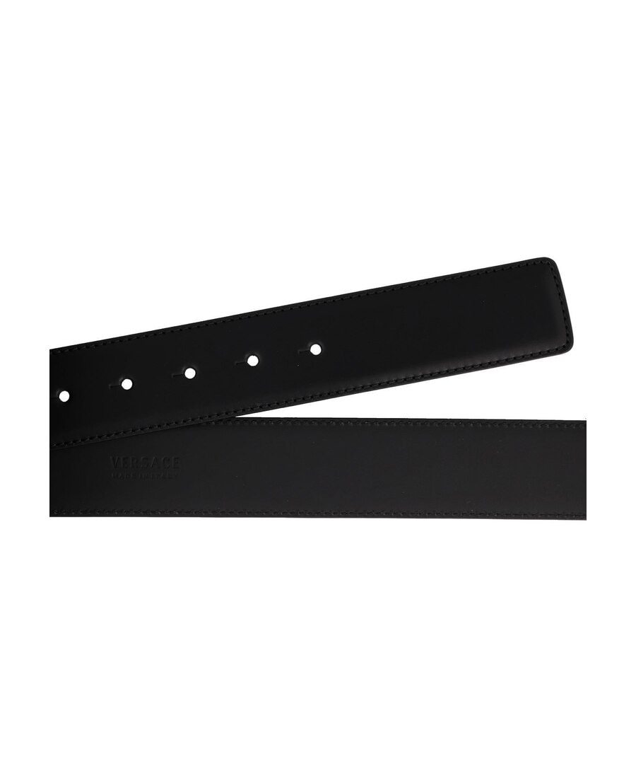Shop Versace Medusa Motif Belt In Black