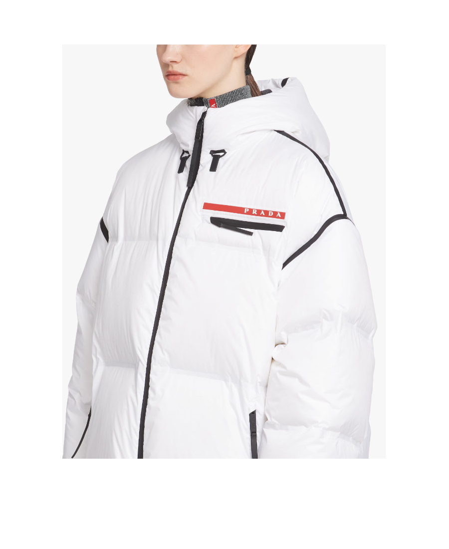 PRADA OVERSIZED TECHNICAL NYLON DOWN COAT
