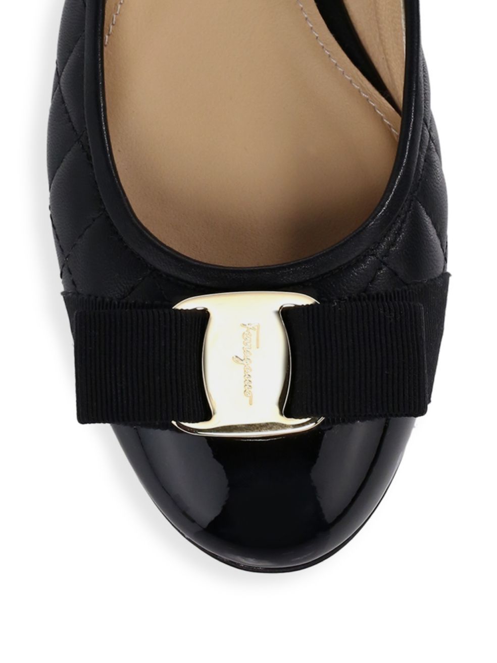 Shop Ferragamo Varina Quilted Ballet Flats In Black