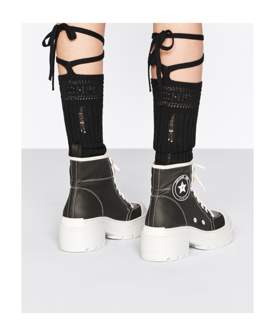 Dior D-riselogo Logo Lace-up Boots In Black