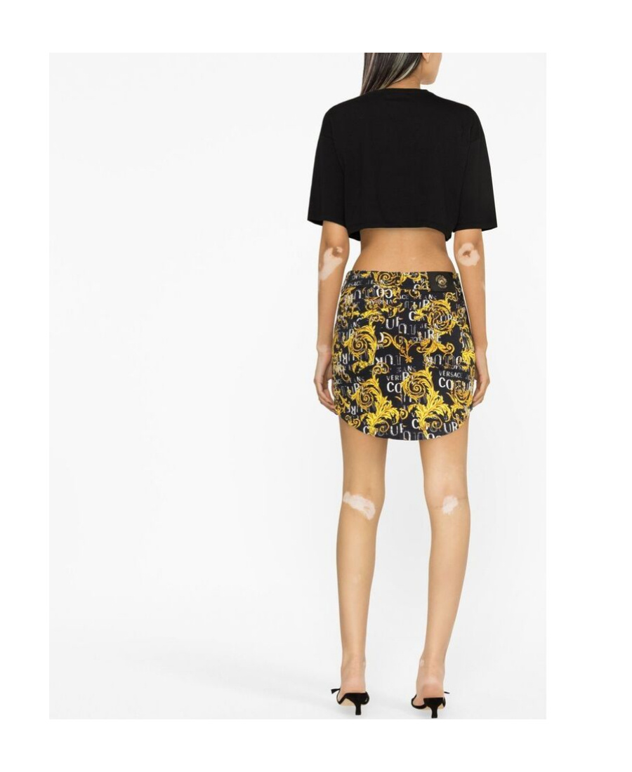 Versace Jeans Pattern Printed Skirt In Black