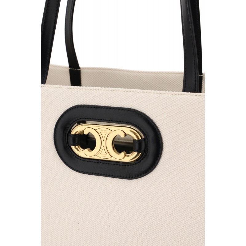 Celine Logo Handbag In Nude