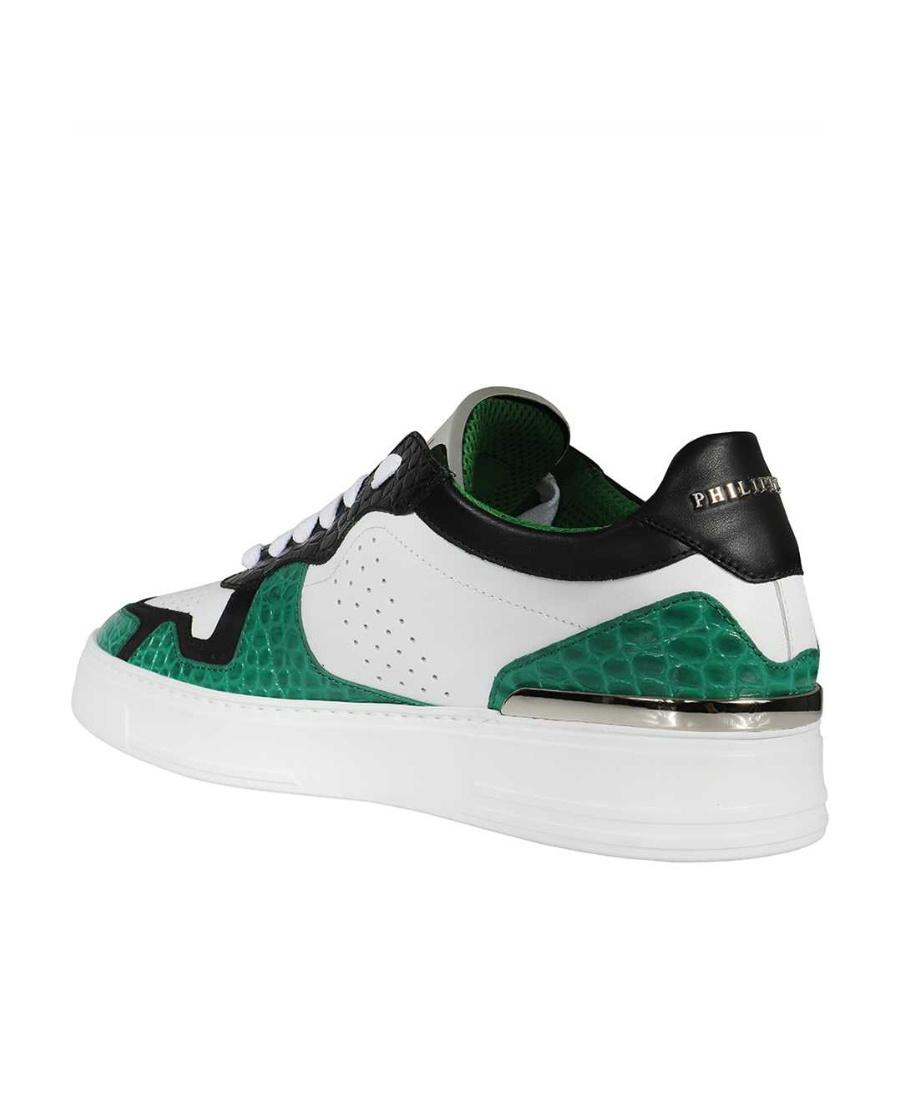 Philipp Plein Colour-block Low-top Sneakers In White
