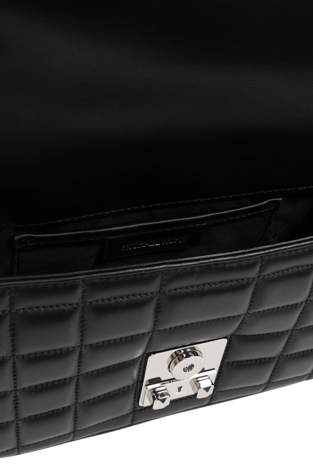 Michael Michael Kors Tribeca Grande Leather Shoulder Bag In Black