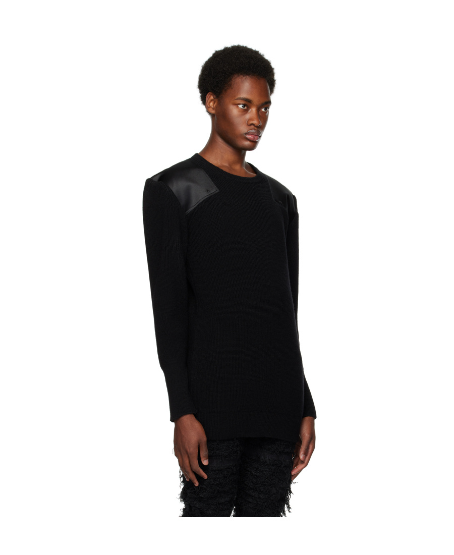 Alyx Contrasting-patches Ribbed-knit Jumper In Black