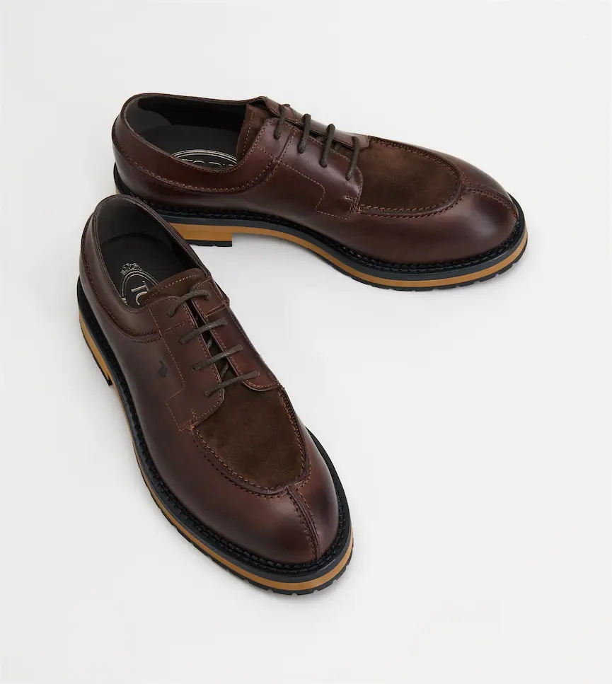 Tod's Leather Lace-up Oxford Shoes In Brown