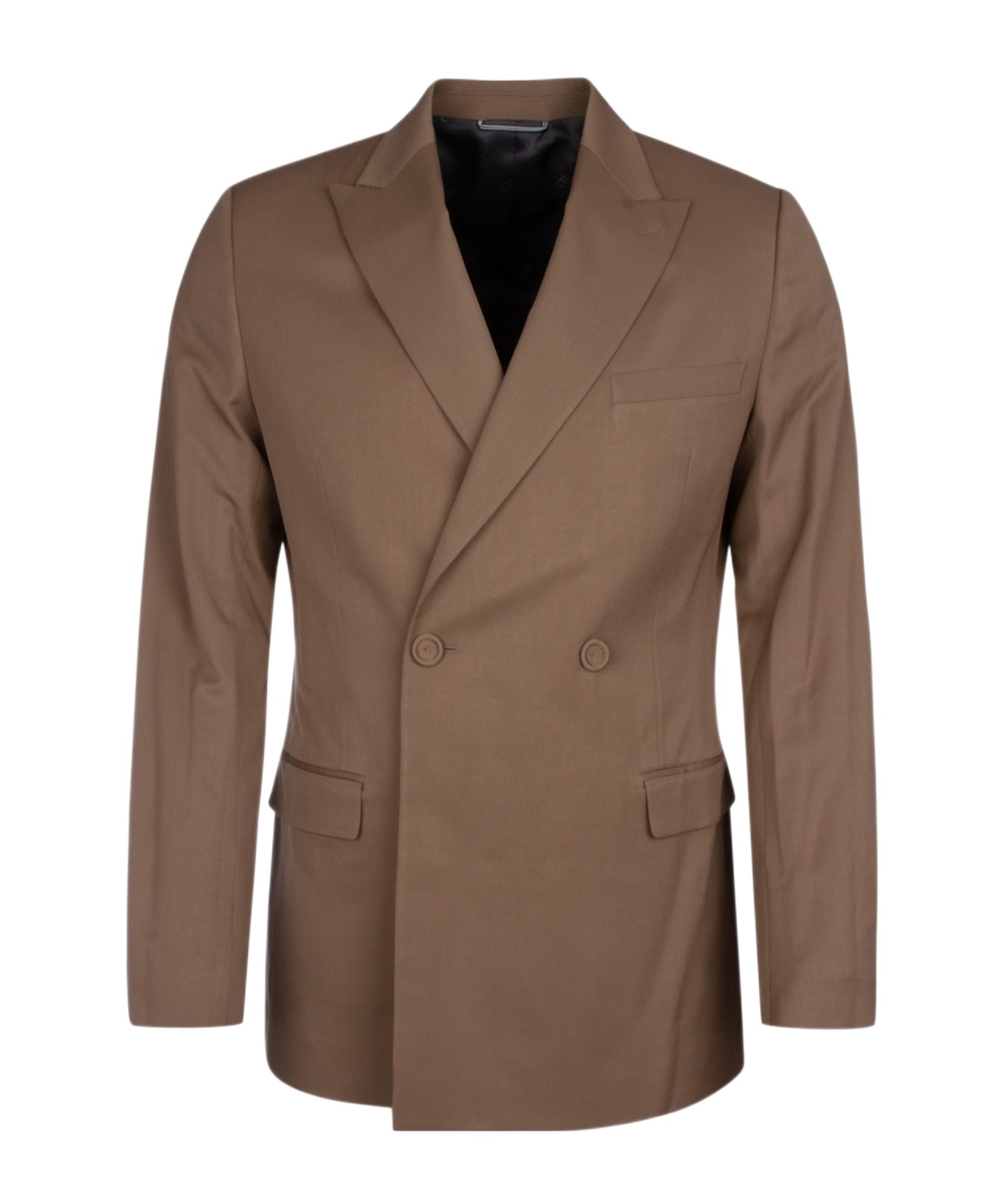 Dior Double-breasted Suit Jacket With Folding Collar In Brown