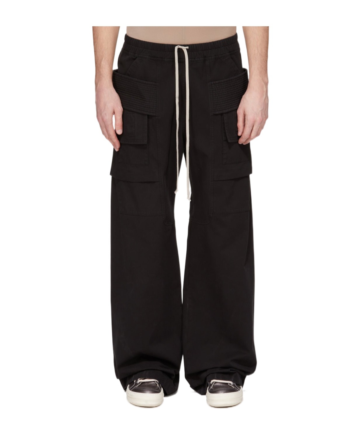 Rick Owens Drkshdw Drkshdw By Rick Owens Creatch Wide Cargo Pants In Black