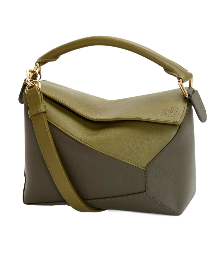 Loewe Small Puzzle Shoulder Bag In Green