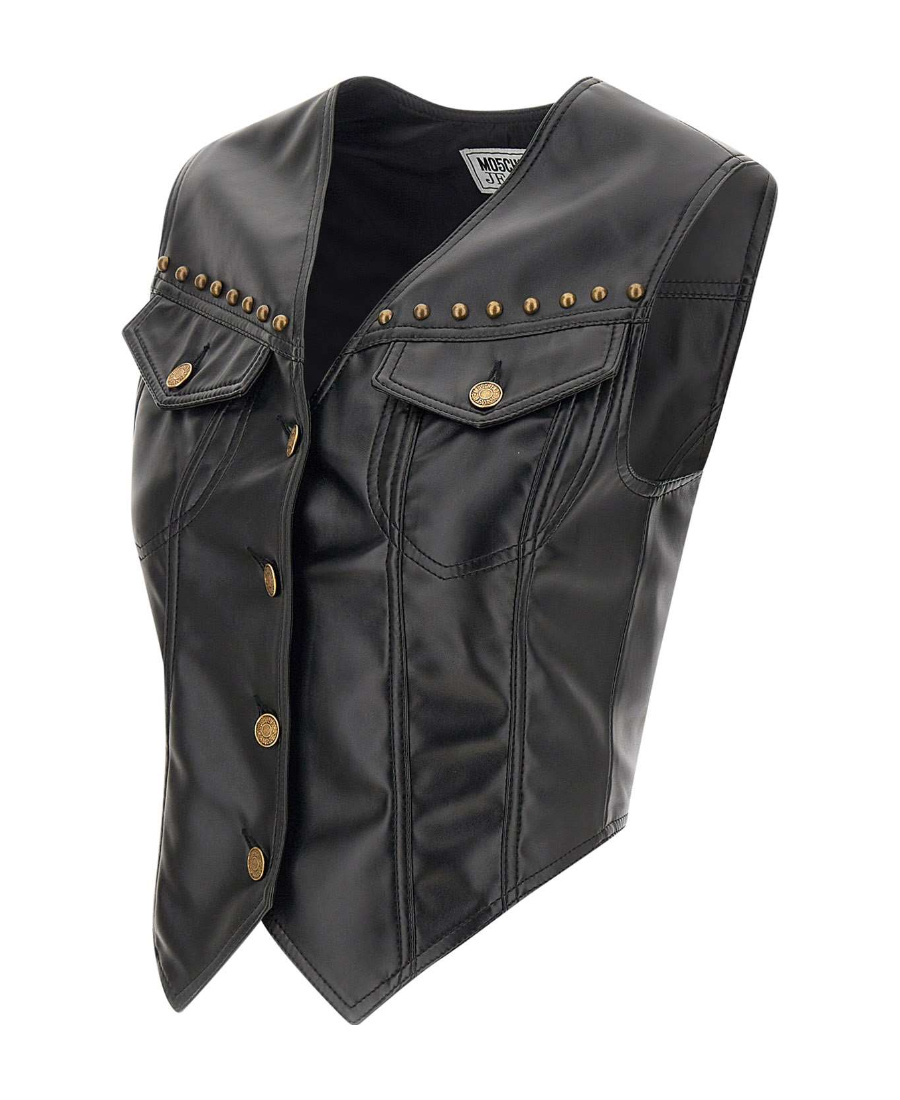 Moschino Rivet Detail Vest In Black