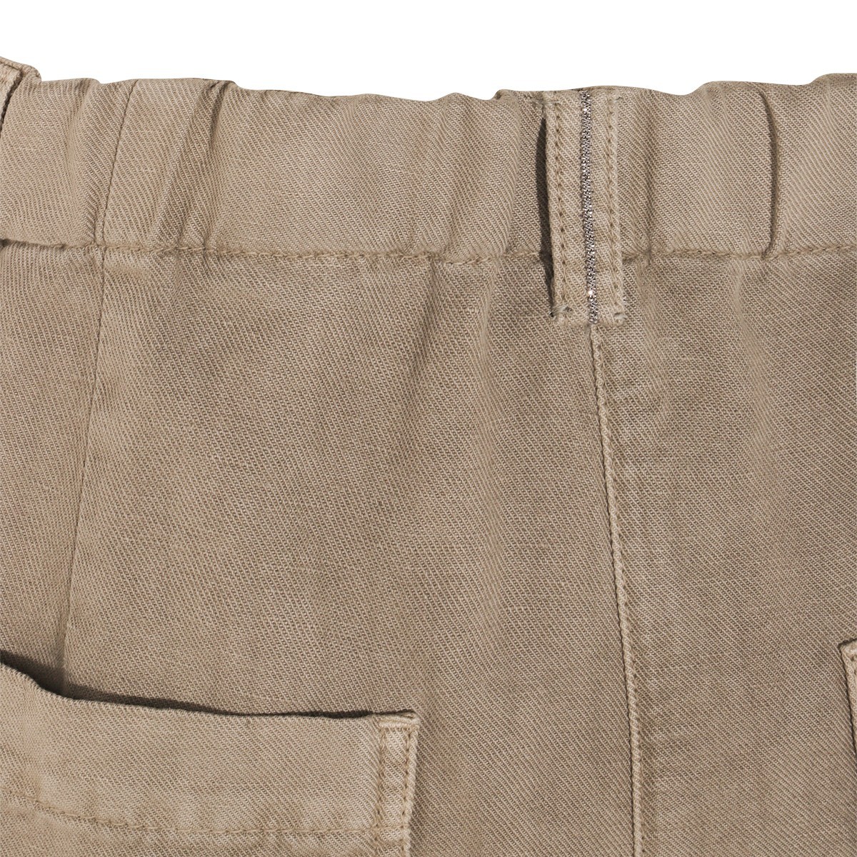 Shop Brunello Cucinelli Beige Cotton And Linen Blend Shorts
