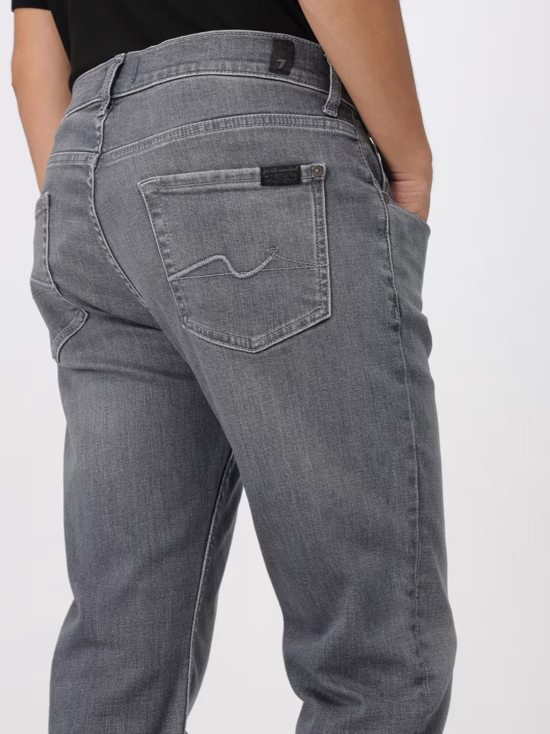 7 For All Mankind Fade Details Jeans Leggings In Gray
