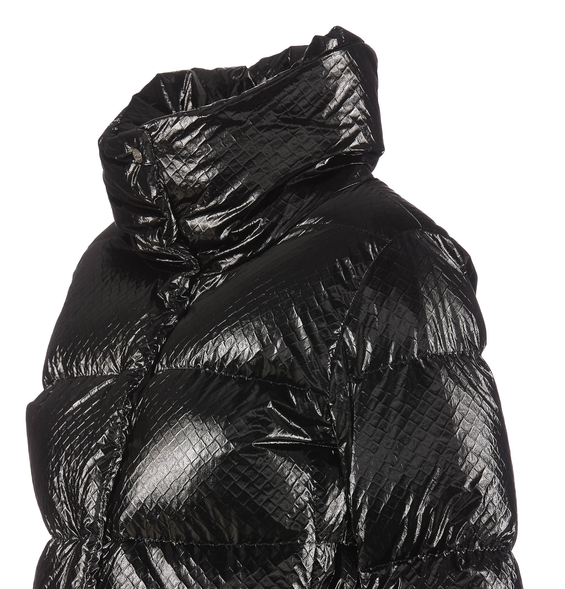 Herno Snakeskin-effect Padded Jacket In Black