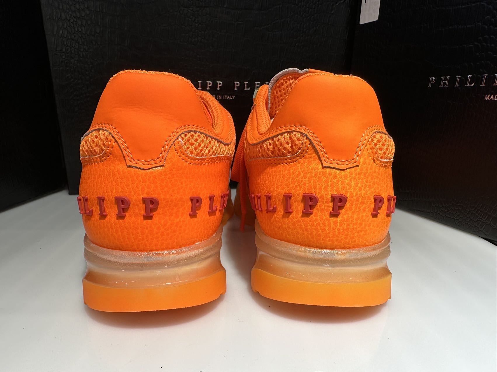Philipp Plein Logo Lace-up Sneakers In Orange