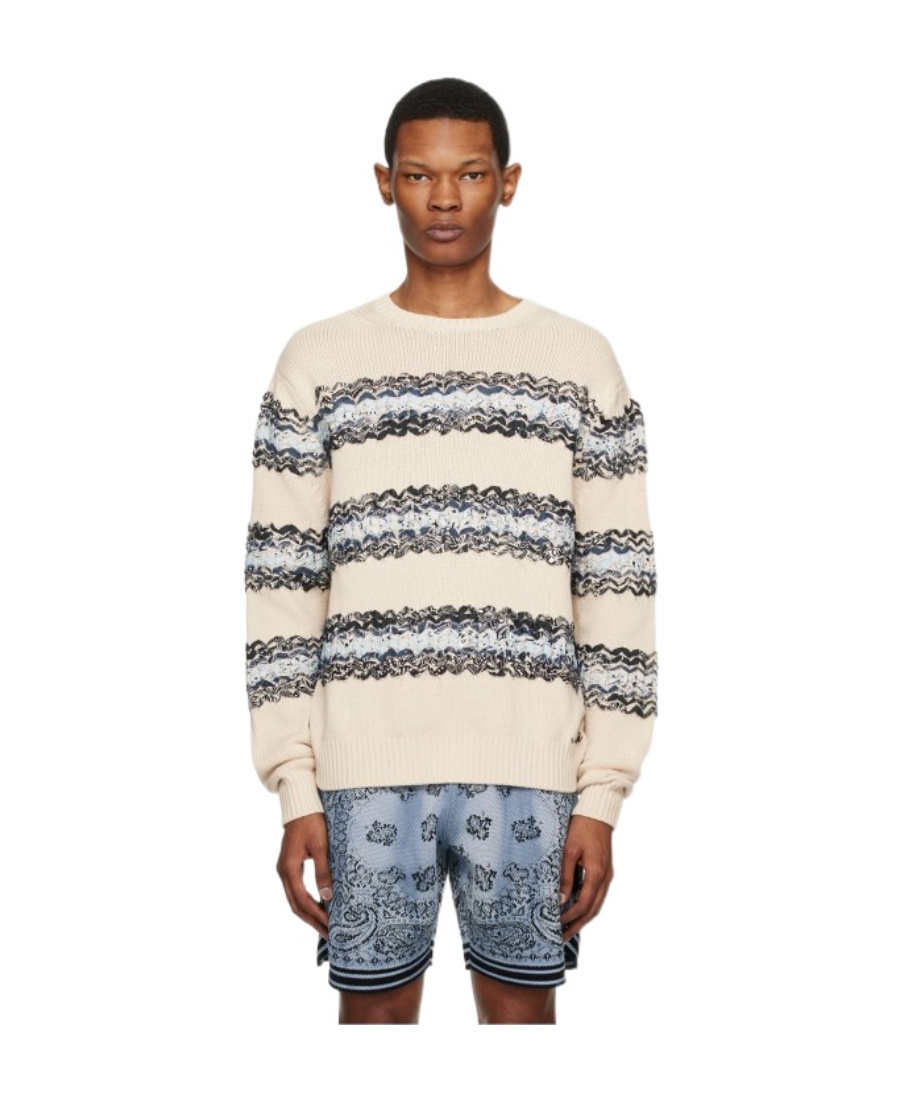 Amiri Logo Long-sleeved Sweater In White