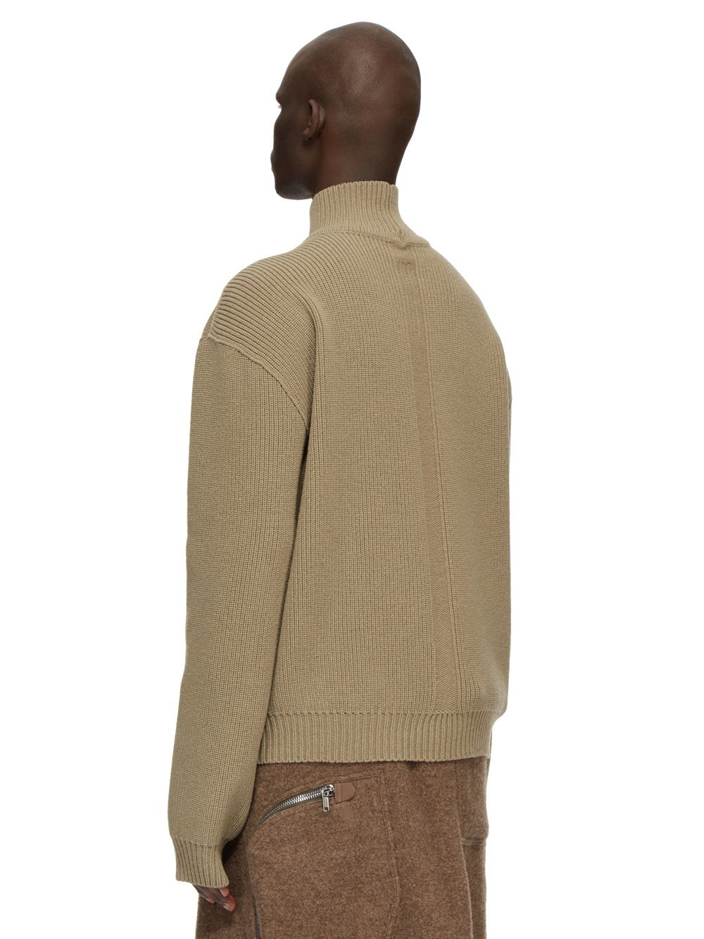 Rick Owens Roll-neck Virgin-wool Jumper In Brown