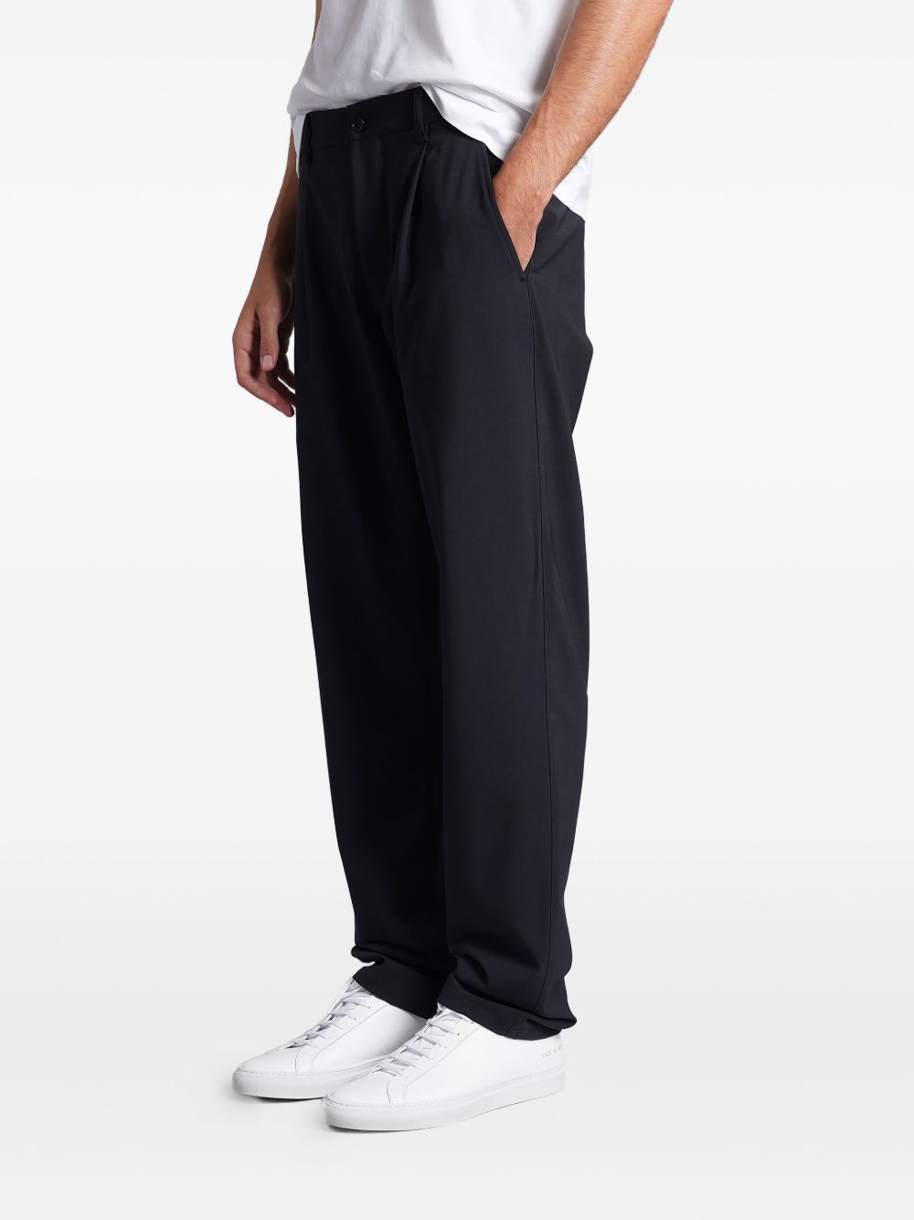 Aspesi Flannel High Rise Straight Pants In Black