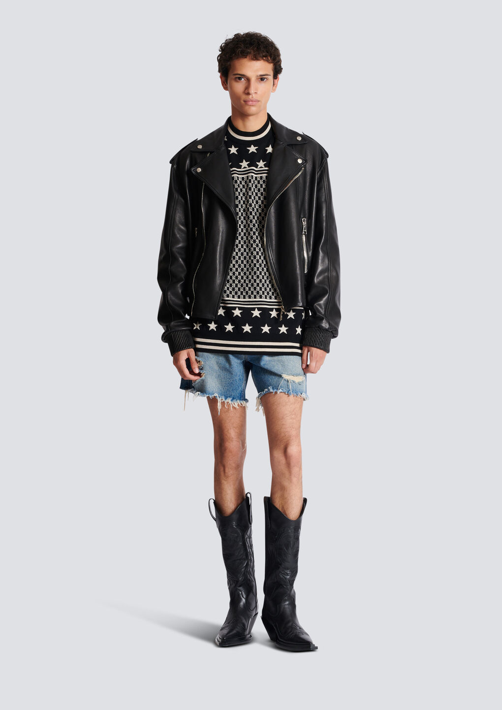 BALMAIN MINI MONOGRAM STARS JUMPER