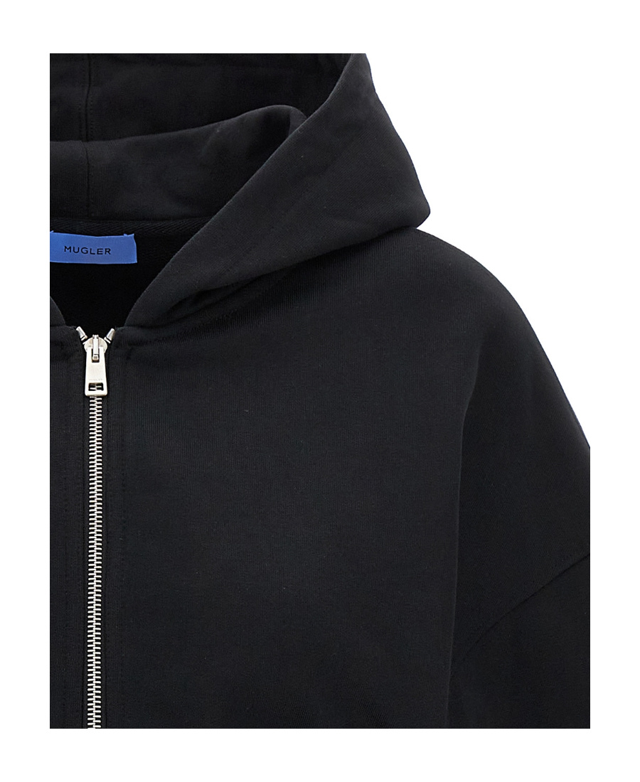 Mugler Black Laced Corset Track Jacket In Black