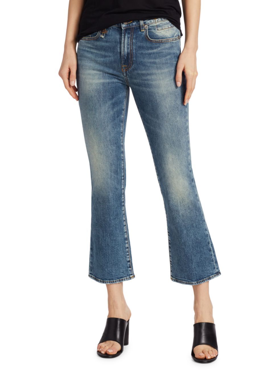 R13 Mid-rise Flared Jeans In Blue