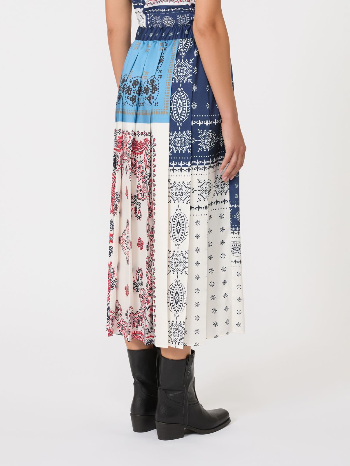 Weekend Max Mara Luna Patchwork Maxi Skirt In Blue