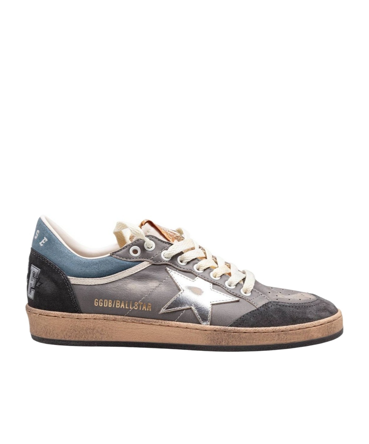 Golden Goose Ballstar Double Upper Without Heel Leather And Suede Upper Suede Toe And Spur Laminated In Multicolor